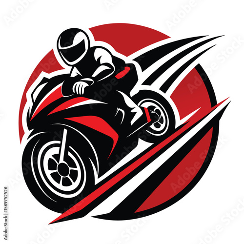 Vector illustration of Super Sport Motorcycle silhouette isolated on Black background. Can be used for printed on motorcycle club t-shirt, background, banner, posters, icon, web, etc.