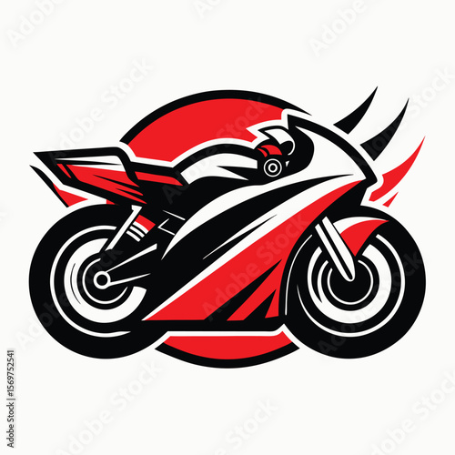 Vector illustration of Super Sport Motorcycle silhouette isolated on Black background. Can be used for printed on motorcycle club t-shirt, background, banner, posters, icon, web, etc.