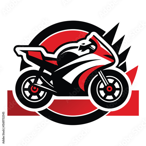 Vector illustration of Super Sport Motorcycle silhouette isolated on Black background. Can be used for printed on motorcycle club t-shirt, background, banner, posters, icon, web, etc.