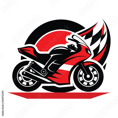 Vector illustration of Super Sport Motorcycle silhouette isolated on Black background. Can be used for printed on motorcycle club t-shirt, background, banner, posters, icon, web, etc.