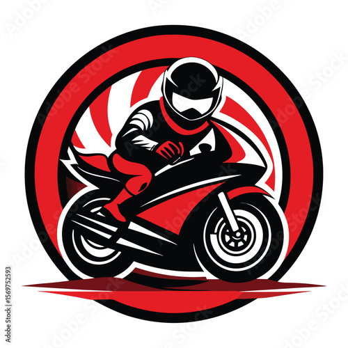 Vector illustration of Super Sport Motorcycle silhouette isolated on Black background. Can be used for printed on motorcycle club t-shirt, background, banner, posters, icon, web, etc.
