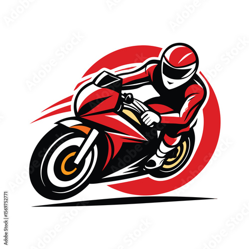 Vector illustration of Super Sport Motorcycle silhouette isolated on Black background. Can be used for printed on motorcycle club t-shirt, background, banner, posters, icon, web, etc.