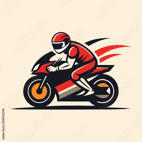 Vector illustration of Super Sport Motorcycle silhouette isolated on Black background. Can be used for printed on motorcycle club t-shirt, background, banner, posters, icon, web, etc.