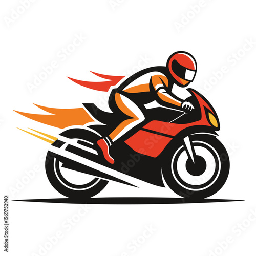 Vector illustration of Super Sport Motorcycle silhouette isolated on Black background. Can be used for printed on motorcycle club t-shirt, background, banner, posters, icon, web, etc.