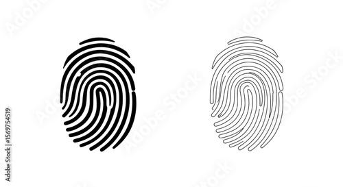 Digital Fingerprint: A minimalistic representation of a single fingerprint, its unique whorls and ridges captured in striking detail, symbolizing identity and security.