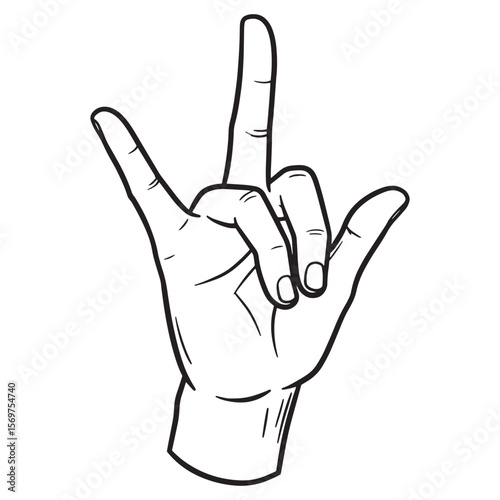 Hand showing the american sign language gesture for i love you isolated on white background