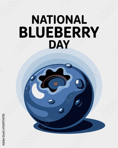 National Blueberry Day with Blueberry  illustration