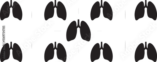 Lung Icon (Black Silhouette)