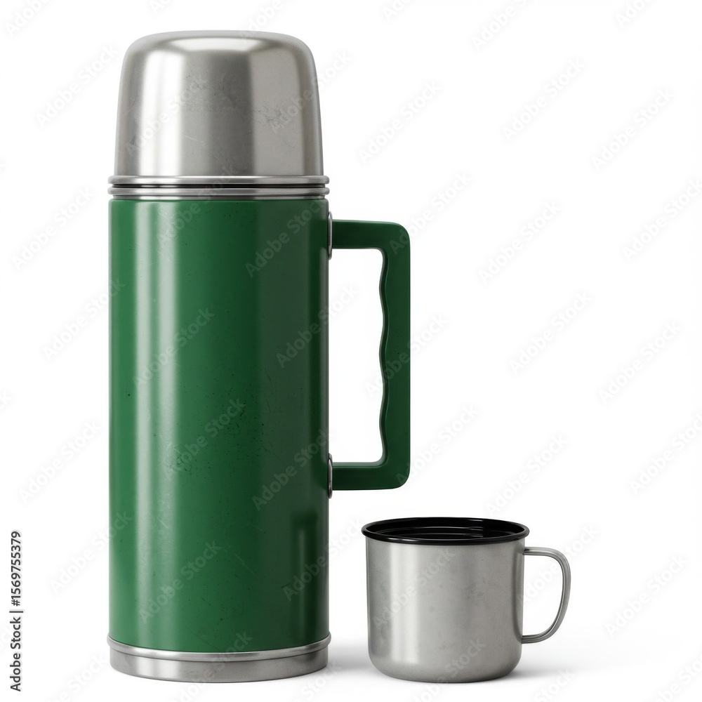 Green Thermos with Stainless Steel Mug Green Thermos with Stainless Steel Mug