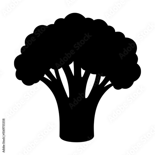 Minimalist broccoli silhouette