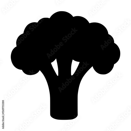 Minimalist broccoli silhouette