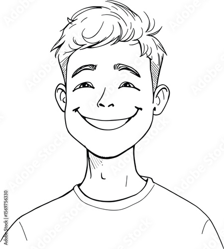 Relaxed Minimalism — Silhouette Portrait of Featureless Character with Tousled Hair and Round-Neck Shirt