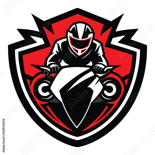 Vector illustration of Super Sport Motorcycle silhouette isolated on Black background. Can be used for printed on motorcycle club t-shirt, background, banner, posters, icon, web, etc.