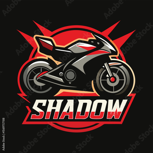Vector illustration of Super Sport Motorcycle silhouette isolated on Black background. Can be used for printed on motorcycle club t-shirt, background, banner, posters, icon, web, etc.