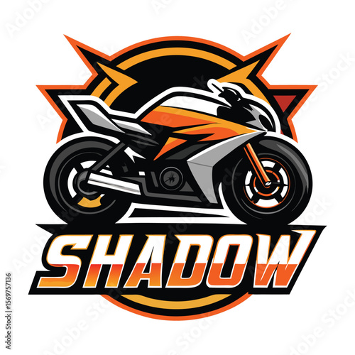 Vector illustration of Super Sport Motorcycle silhouette isolated on Black background. Can be used for printed on motorcycle club t-shirt, background, banner, posters, icon, web, etc.