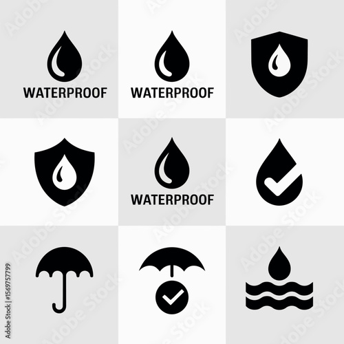 Minimalist Black Icon Set Collection of Eight Simple Graphic Symbols