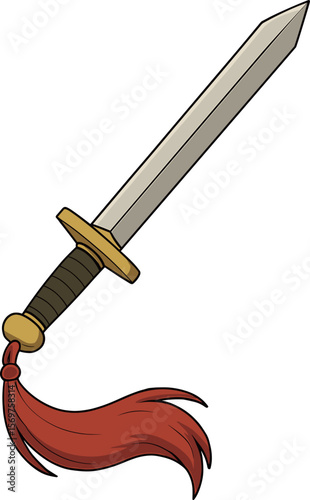 中国武術の剣のイラスト