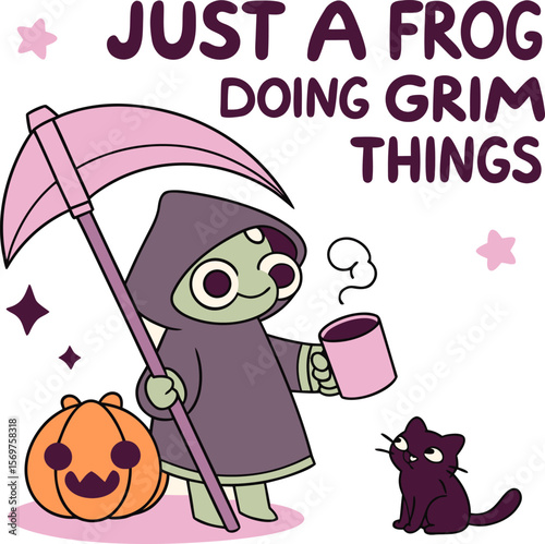  A Cute Halloween Monster Frog Vector For Funny Halloween.