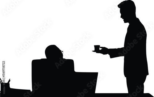 Tea Offering Silhouette - Employee Serving Manager