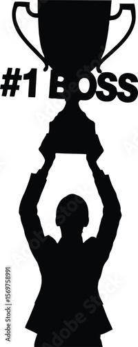 Boss Trophy Silhouette - "#1 Boss" Flattery Gesture