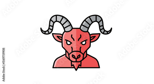 Goat demon illustration on transparent background  