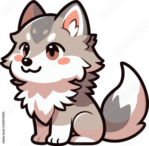 かわいい狼のイラスト