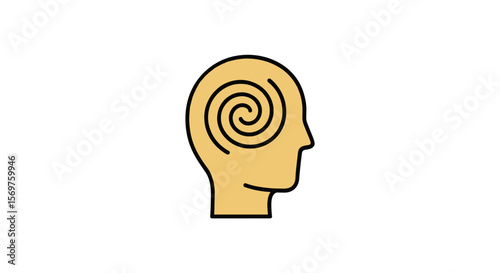 Head with spiral design isolated on transparent background  