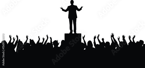 Boss on Podium Silhouette - Sycophants Below