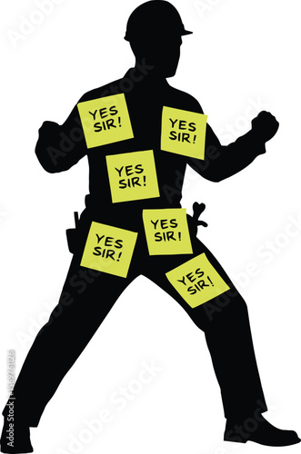 Sticky Notes Silhouette - Constant "Yes Sir" Agreement