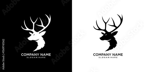 deer head icon with long antlers