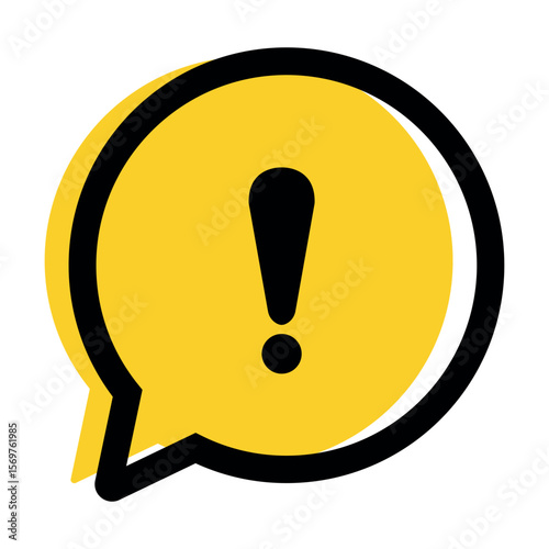 Hazard warning sign, exclamation mark sign flat vector illustration isolated on white background.