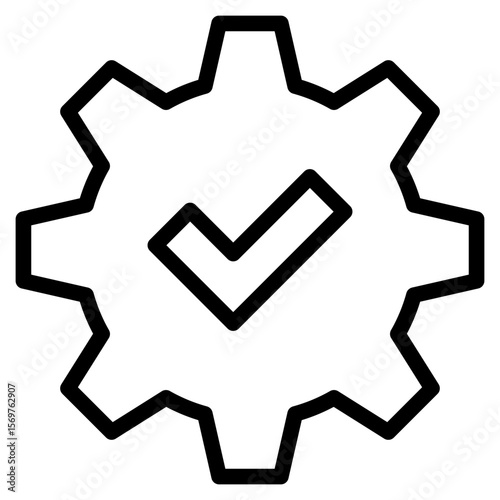 Accept Gears update, gears, control, tool, system. icon in vector illustration