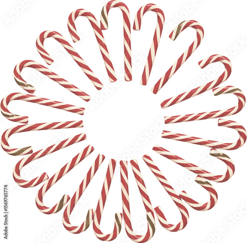 Festive red and white striped candy canes with green and blue accents perfect for holiday decorations and seasonal designs