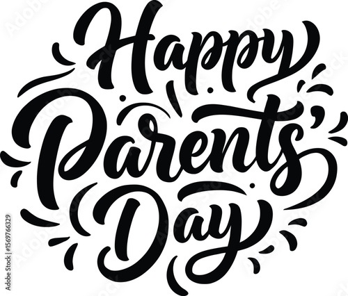 Elegant Black and White Calligraphy for Parents Day