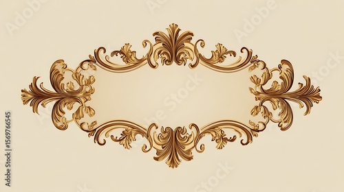 Elegant Ornate Vintage Decorative Oval Frame With Swirling Flourishes And Filigree Details
