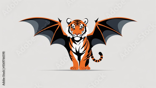 Tiger bat on a black background