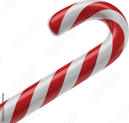 Festive red and white striped candy canes with green and blue accents ideal for holiday decorations and seasonal designs
