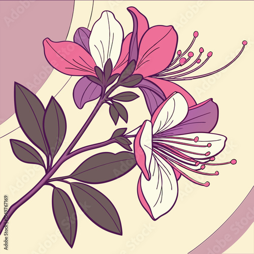 Modern Floral Composition with Stylized Petals	
