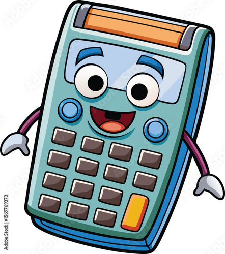 Happy Calculator Cartoon Character Mascot