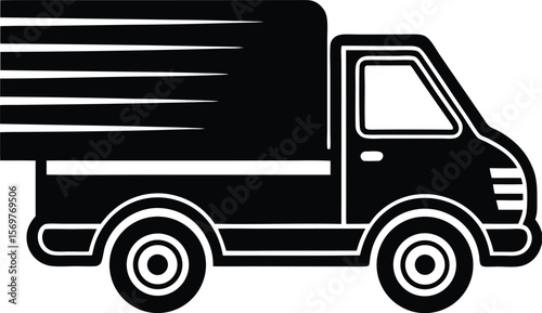 Speedy Delivery Lorry Silhouette
