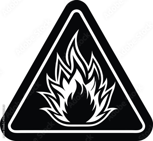 Flammable Material Hazard Warning Sign vector