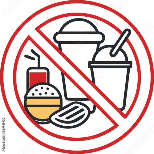 No Food and Drink Allowed Sign Icon
