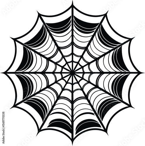 Halloween Spider Web Black Silhouette