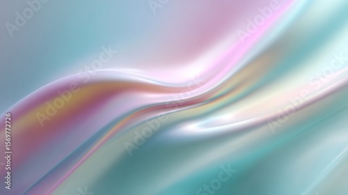 Abstract Swirling Pastel Hues of Soft Iridescent Flowing Liquid