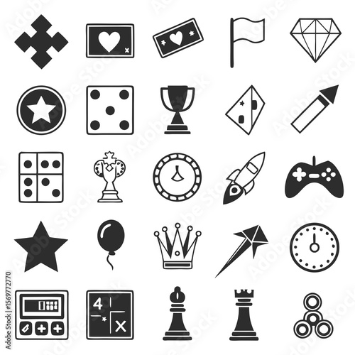 25 Flat Black and White Vector Icons – Minimalist Icon Pack
