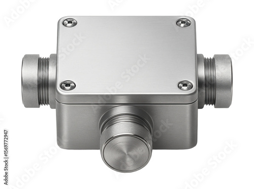 Metal three-way junction box for a private house electrical wiring setup