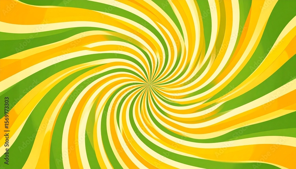 Obraz premium Colorful spiral vortex of blended citrus colors—lemon yellow, tangerine, and lime, radiating from the center outward
