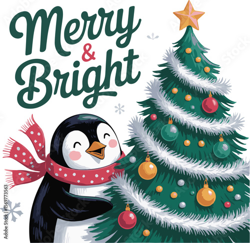 Charming vector illustration featuring cute polar bears and penguins dressed in colorful scarves perfect for winter holiday and animal themed designs