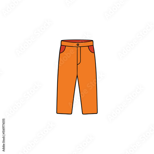 A pair of orange pants with pockets