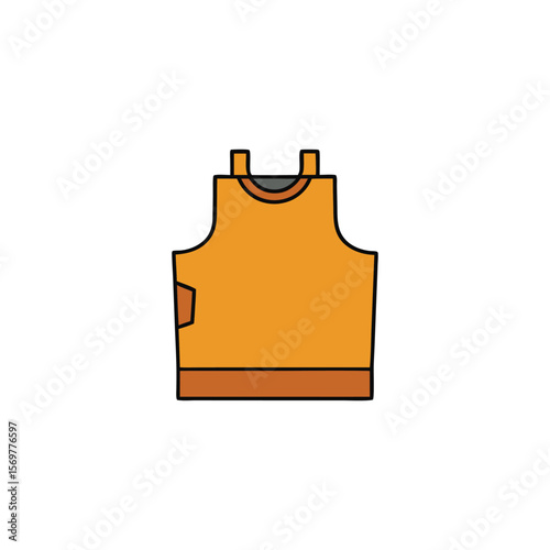 A simple illustration of an orange sleeveless top